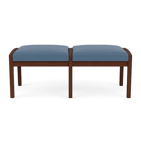 Lesro Lenox Wood 2 Seat Bench Wood Frame, Walnut, MD Titan Upholstery LW2001